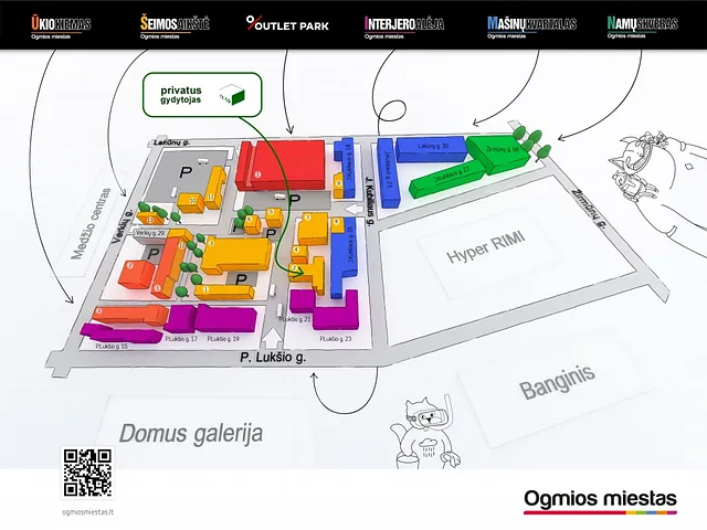Privati klinika, žemėlapis